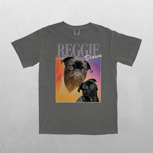 custom pet t-shirt featuring a personalised dog portrait design