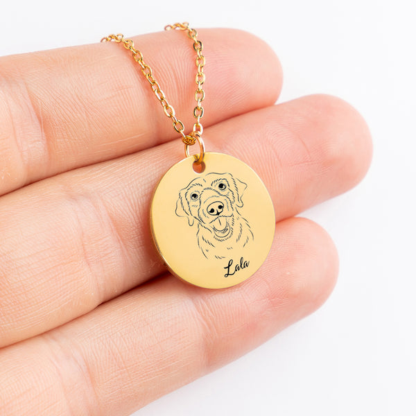 Dog Portrait Necklace - Coin Necklace