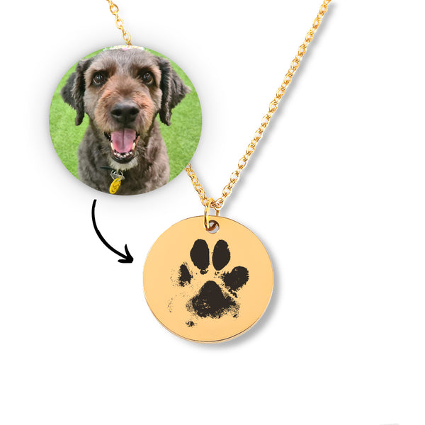 Dog Paw Necklace - Coin Necklace