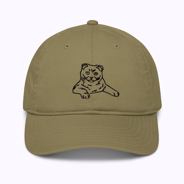 Embroidered Line Art Pet Portrait Organic Classic Dad Cap