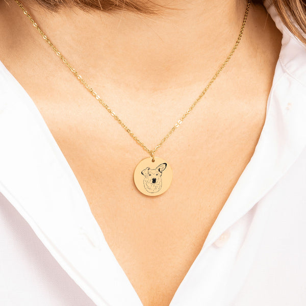 Dog Portrait Necklace - Coin Necklace