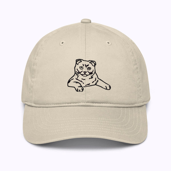 Embroidered Line Art Pet Portrait Organic Classic Dad Cap