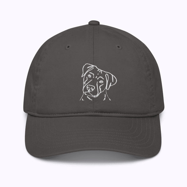 Embroidered Line Art Pet Portrait Organic Classic Dad Cap