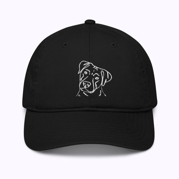 Embroidered Line Art Pet Portrait Organic Classic Dad Cap